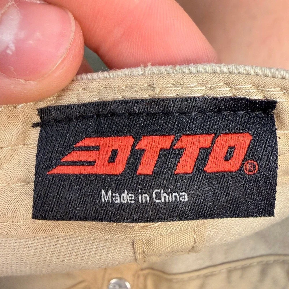 Otto Tan Khaki Dad Hat Baseball Cap Embroidered Bag and Heel Graphic Adjustable